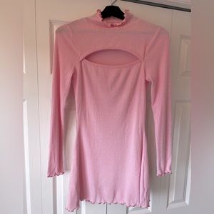 Blush Ready To Impress Mock Neck Mini Dress